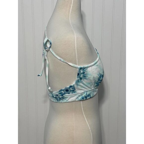 Devon Windsor‎ Iryna One Shoulder Bathing Suit Bikini Swim Top Blue White Medium - Picture 10 of 10